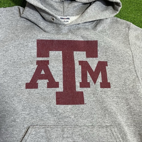 vintage Texas A&M Hoodie SM Jerzees Y2K Aggie Football Logo Pullover EUC‎ - Picture 2 of 6